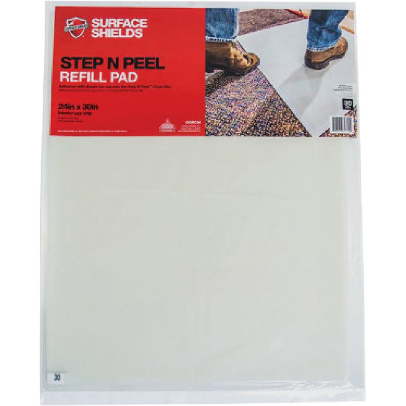 Surface Shields Step N Peel Clean Mat Floor Protector Refill Sheets Clear
