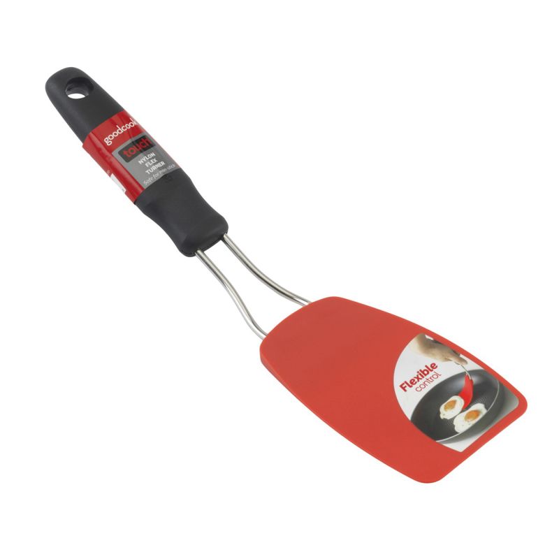 Goodcook 20440 Spatula, 3 in W Blade, 12 in OAL, Nylon Blade, Black/Red Black/Red