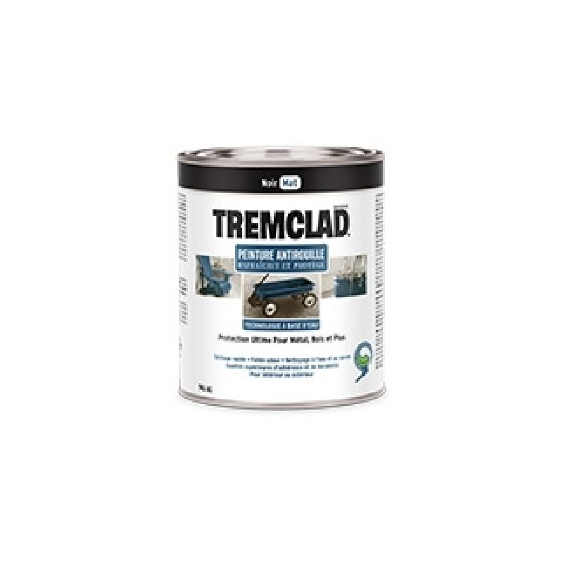 Tremclad 26048WB504 Rust Preventative Paint, Water, Flat, Black, 946 mL, Can, 350 sq-ft Coverage Area Black
