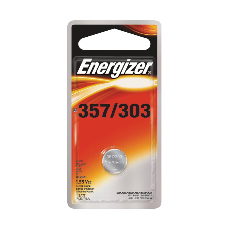 Energizer 357BPZ Coin Cell Battery, 1.5 V Battery, 150 mAh, 357 Battery, Silver Oxide
