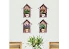 Alpine Wood Framed Wall Sculpture Multi (Pack of 4)