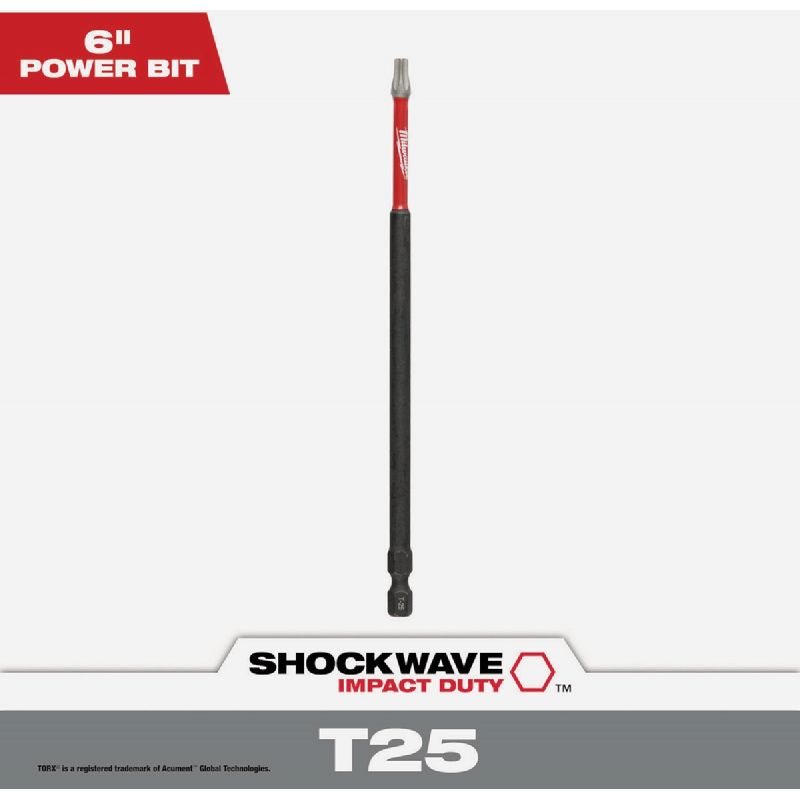Milwaukee Shockwave 6 In. T25 Impact Screwdriver Bit