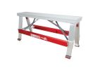 Metaltech I-BMDWB18 Drywall Bench, 48 in OAW, 6-1/4 in OAH, 17-1/2 in OAD, 500 lb, Red, Aluminum Tabletop 500 Lb, Red
