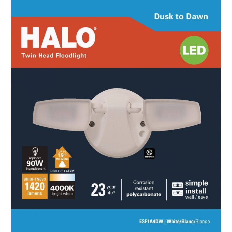 Halo Dusk To Dawn 15W LED Floodlight Fixture White