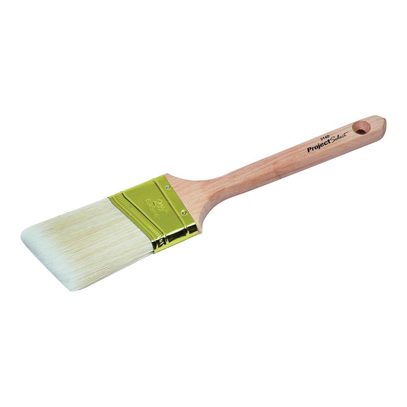 Linzer WC 2140-2.5&quot; Paint Brush, 2-1/2 in W, 3 in L Bristle, Polyester Bristle, Sash Handle Natural Handle