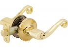 Steel Pro Polished Brass Entrance Lever Lockset Scroll