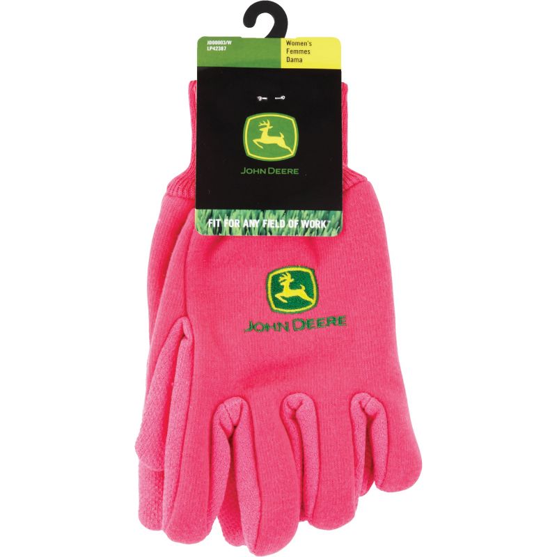 John Deere Women&#039;s Jersey Work Glove 1 Size Fits Most, Pink