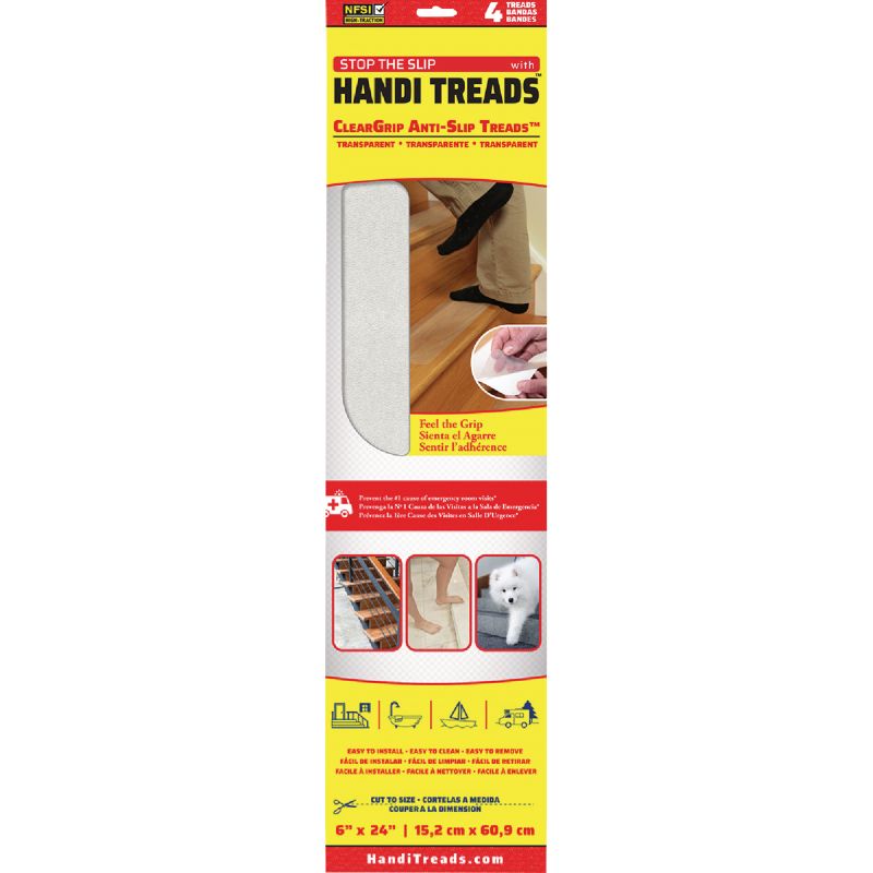 Handi Treads ClearGrip Safety Tread 6 In. W. X 24 In. L., Clear