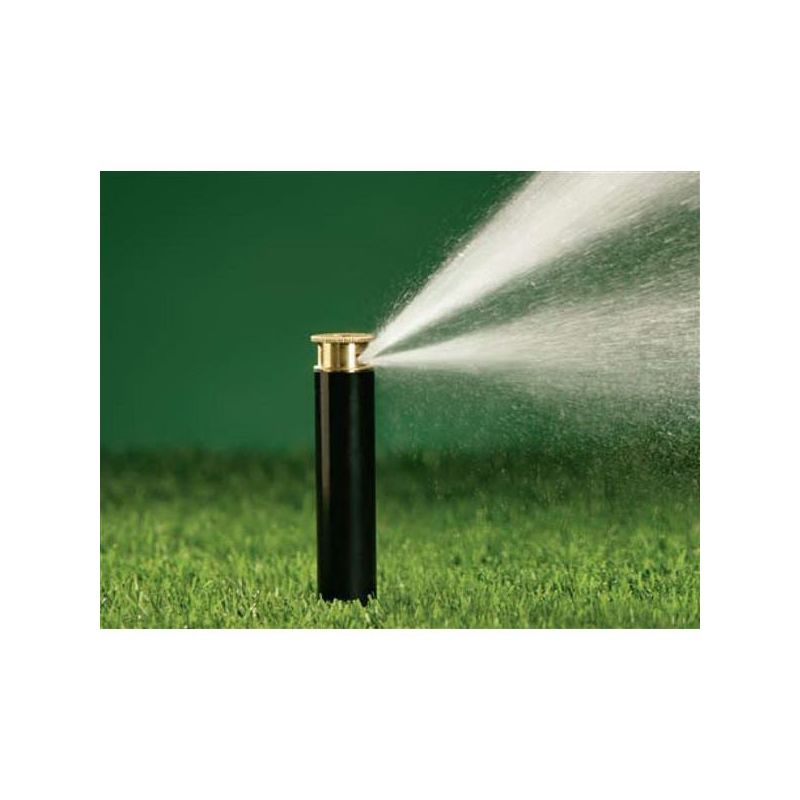 Orbit 54243 Spring Loaded Sprinkler with Brass Nozzle, 1/2 in Connection, 15 ft, Full-Circle, Brass Black