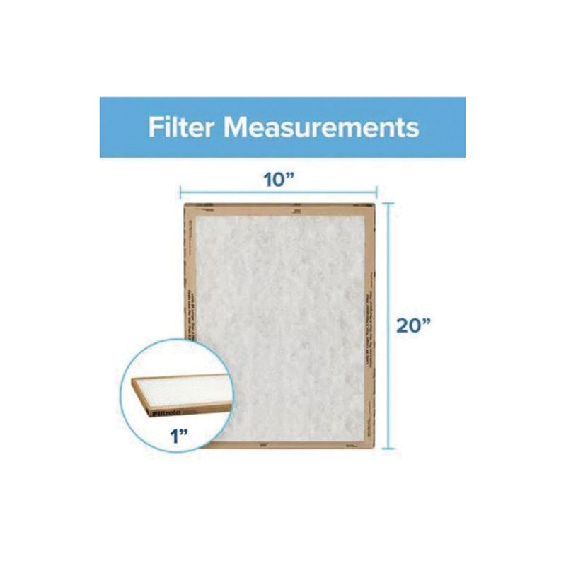 Filtrete FPL07-2PK-24 Air Filter, 20 in L, 10 in W, 2 MERV, For: Air Conditioner, Furnace and HVAC System (Pack of 24)