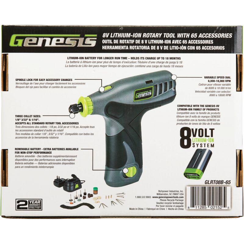 Genesis 8V VS Cordless Rotary Tool Kit