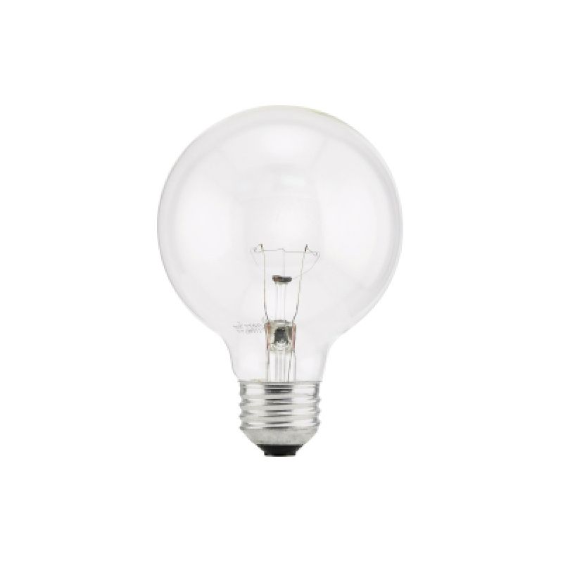 Sylvania 15869 Incandescent Bulb, 25 W, G25 Lamp, Medium Lamp Base, 165 Lumens, 2850 K Color Temp, 1500 hr Average Life