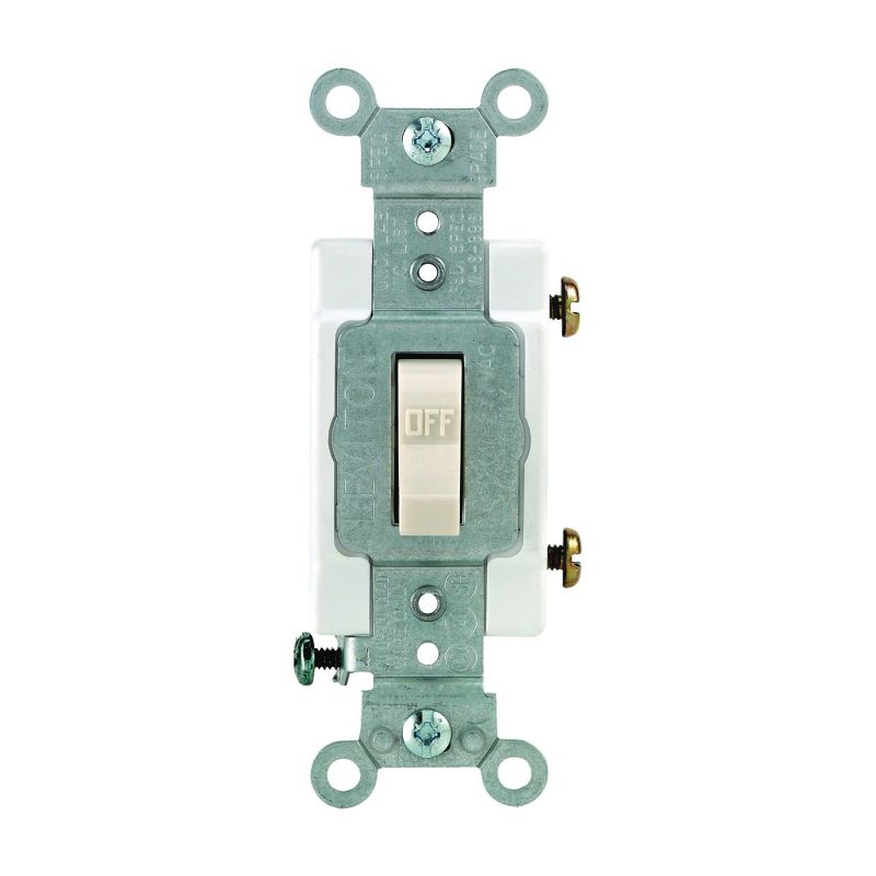 Leviton S06-CS115-2TS Switch, 15 A, 120/277 V, Push-In Terminal, Thermoplastic Housing Material, Light Almond Light Almond