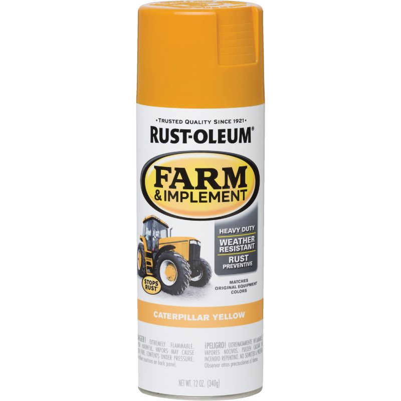Rust-Oleum Farm &amp; Implement Spray Paint 12 Oz., Caterpillar Yellow