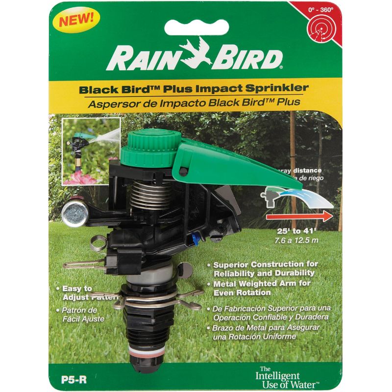 Buy Rain Bird Black Bird Plus Poly Riser Mounted Impact Sprinkler Black