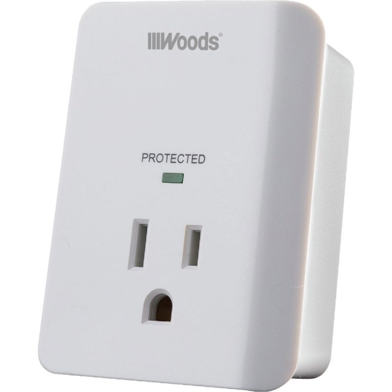 Woods Surge Tap Appliance Alarm White, 15A