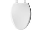 Mayfair Affinity Series 187SLOW-000 Closed-Front Toilet Seat, Elongated, Plastic, White, Easy Clean, Whisper Close Hinge White