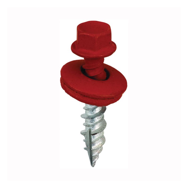 Acorn International SW-MW1BR250 Screw, #9 Thread, High-Low, Twin Lead Thread, Hex Drive, Self-Tapping, Type 17 Point, 250/BAG Barn Red