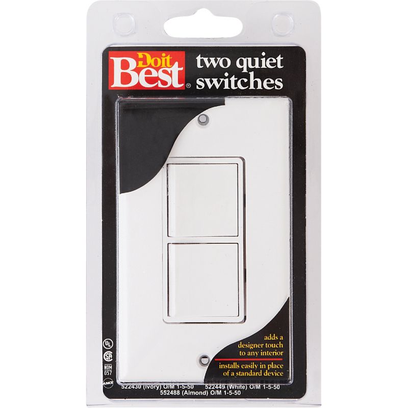 Do it Best Decorator Double Duplex Switch White, 15