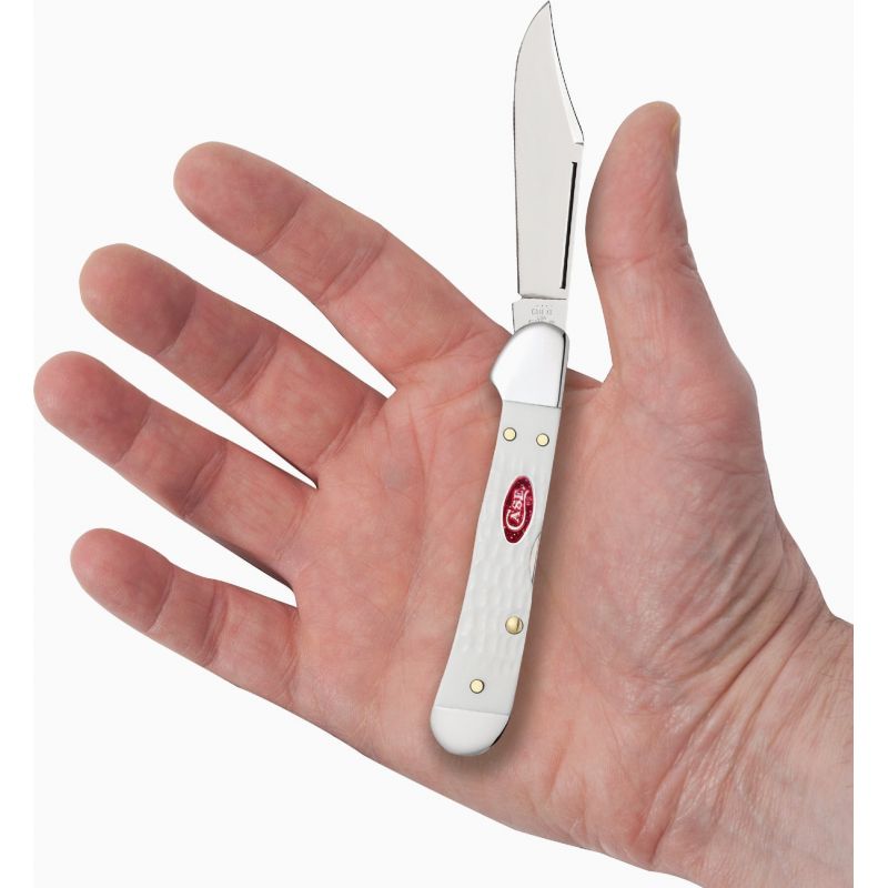 Case SparXX Standard Jig White Synthetic Mini CopperLock Pocket Knife White, 2.72
