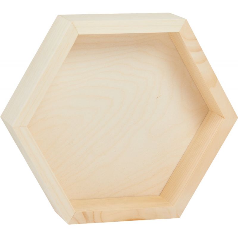 Walnut Hollow Unfinished Hexagon Shadow Box Natural