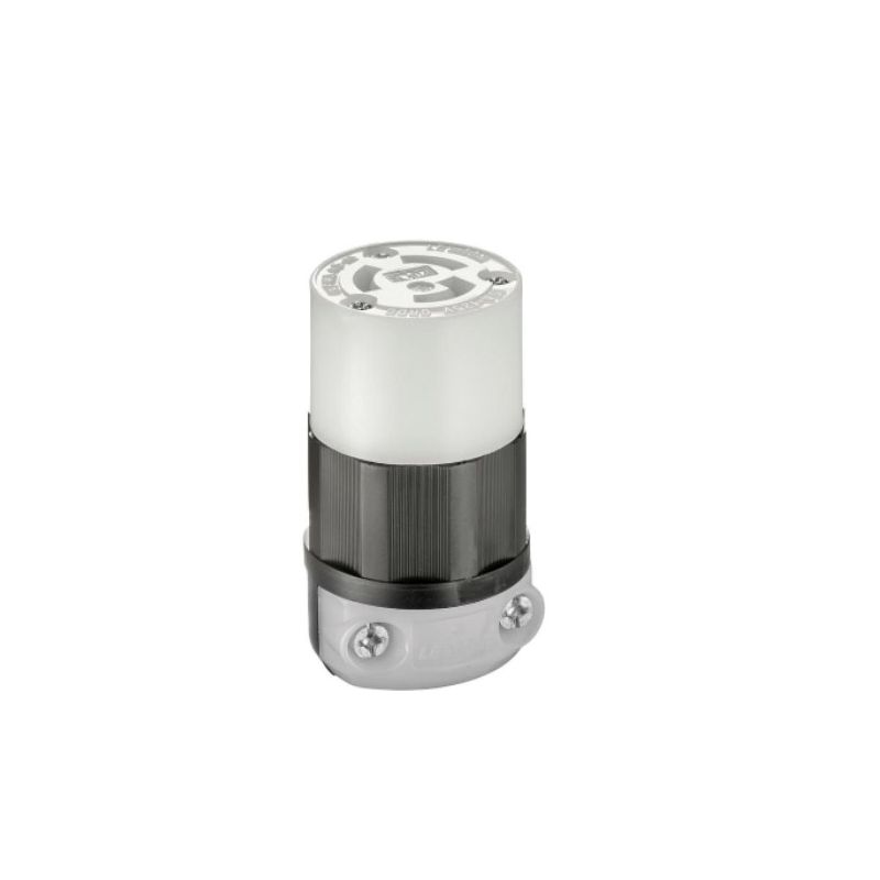 Leviton 4729-C Locking Connector, 2 -Pole, 15 A, 125 V, Clamp, Screw, NEMA: NEMA L5-15R, Black/White Black/White