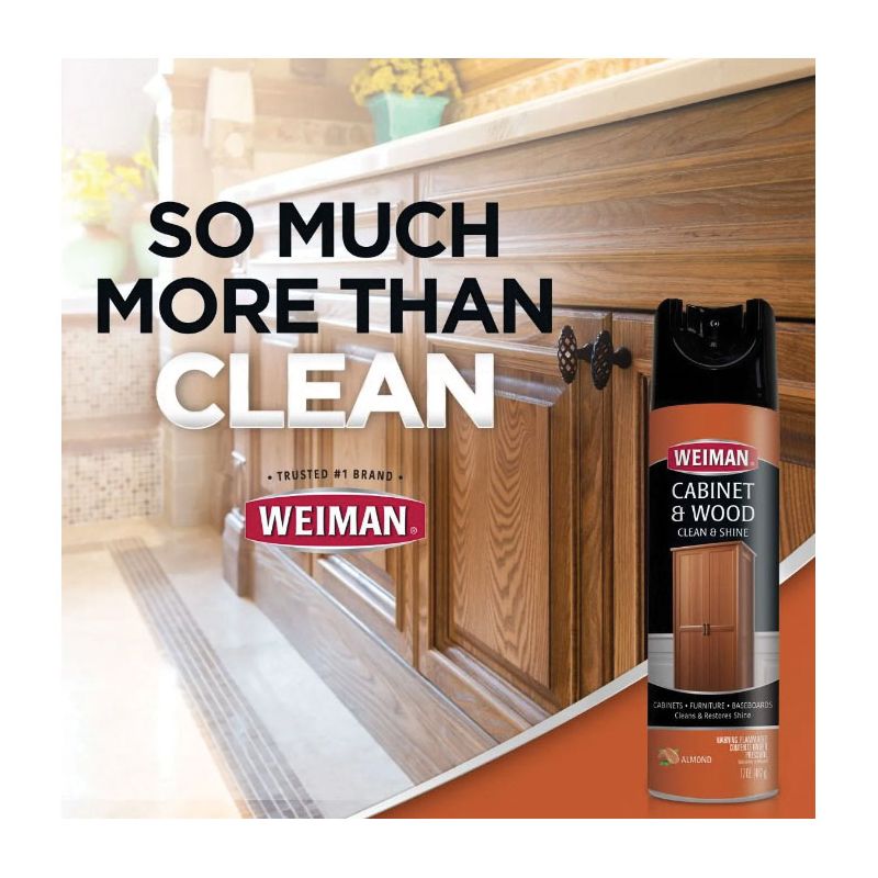 Weiman 596 Cabinet Wood Cleaner and Polish, 17 oz Can, Foam, Almond, White White