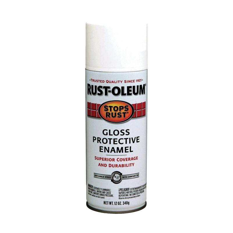 Rust-Oleum 7792830 Rust Preventative Spray Paint, Gloss, White, 12 oz, Can White