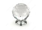 Richelieu BP87373014011 Cabinet Knob, 1-17/32 in Projection, Crystal/Metal, Chrome-Plated 1-3/16 In Dia, Clear, Contemporary