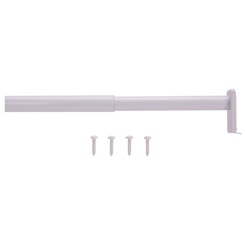Prosource 21013PHX-PS Adjustable Closet Rod, 30 to 48 in L, Steel White