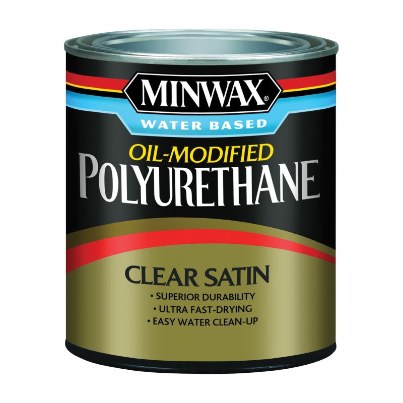 Minwax 230254444 Polyurethane, Liquid, Clear, 0.5 pt, Can Clear