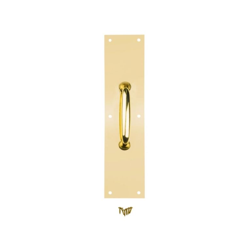 National Hardware N270-400 Pull Plate, 3-1/2 in W, 15 in H, Aluminum, Brass