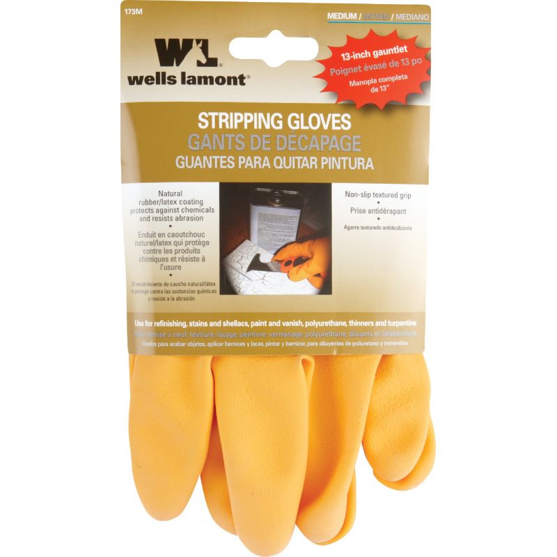 Wells Lamont Latex Stripping Glove M, Orange