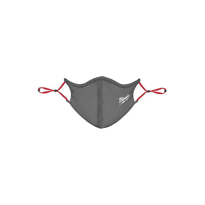 Milwaukee 48-73-4231 2-Layer Face Mask, One-Size Mask, Nylon/Polyester/Spandex Facepiece, Gray, 3/PK Gray