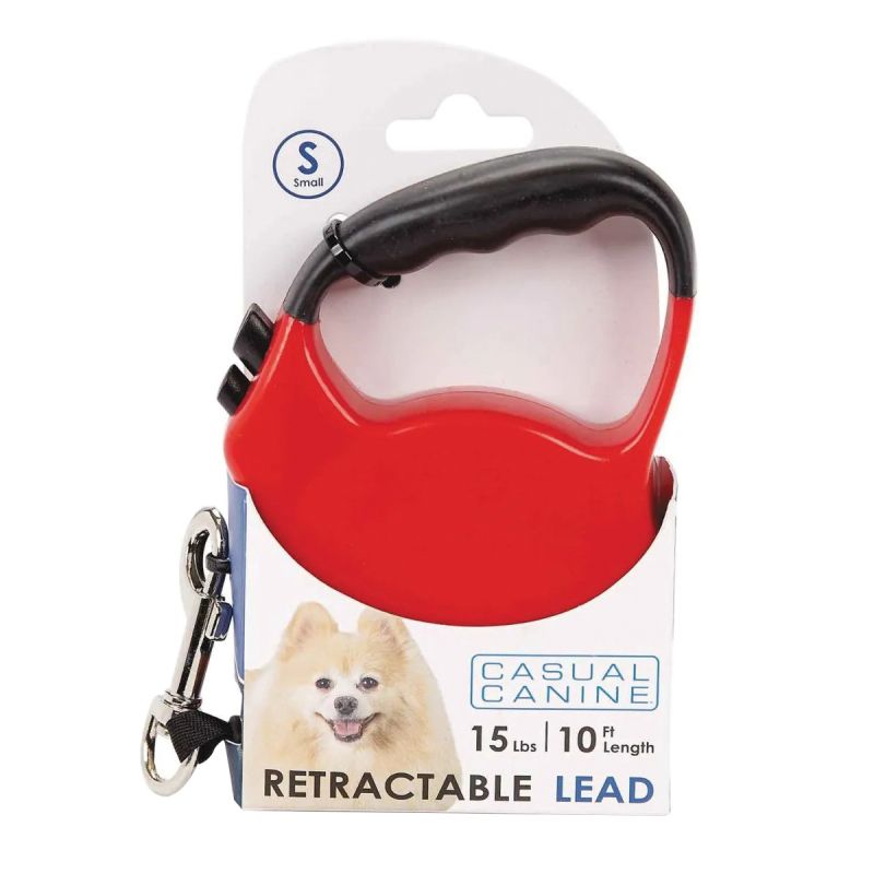 Casual Canine 11610 10 83 Belt Retractable Lead, 10 ft L, Red, Fastening Method: Snap Hook, S Breed Red