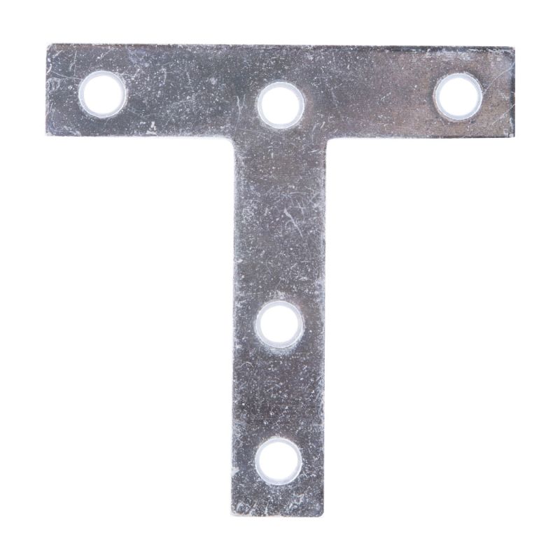 ProSource 22529ZCL T-Plate, 3 in L, 3 in W, 2 mm Thick, Steel, Zinc