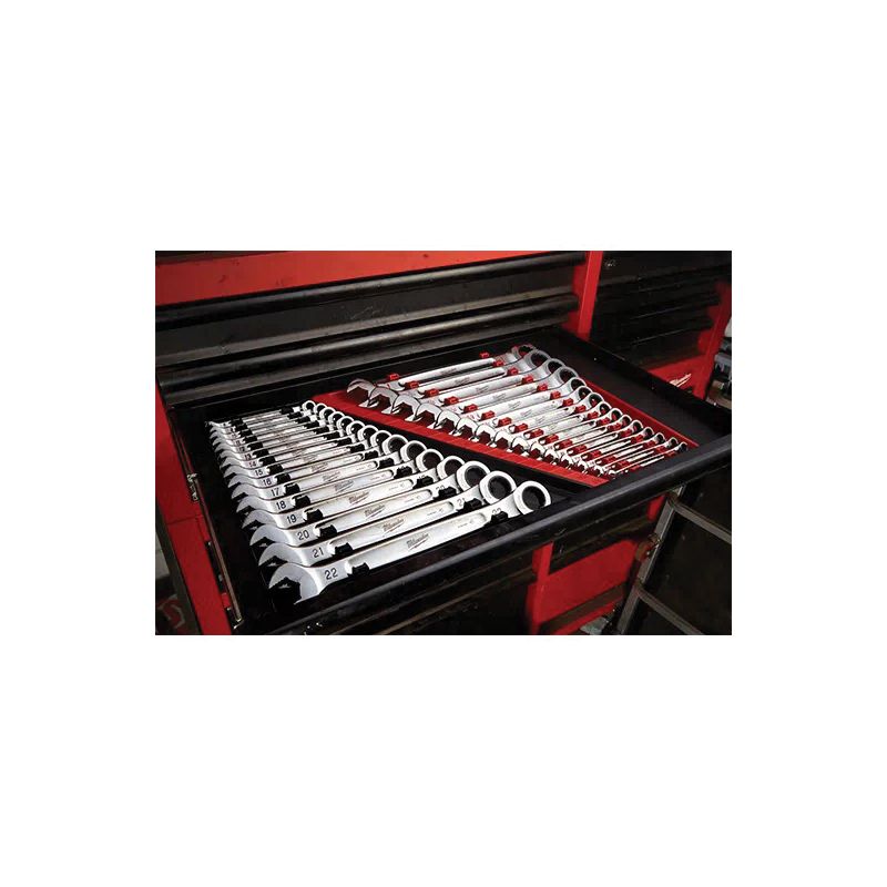 Milwaukee 48-22-9416 Wrench Set, 15-Piece, Alloy Steel, Chrome, Specifications: SAE Measurement System, I-Beam Handle