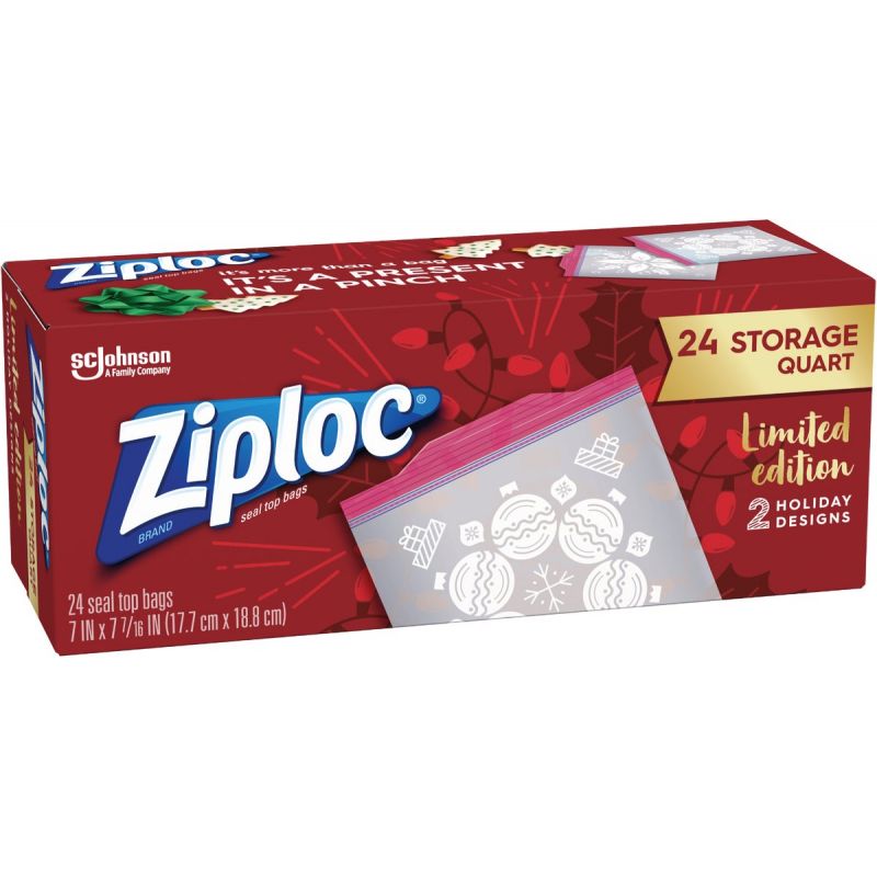 Ziploc Holiday Food Storage Bag Quart