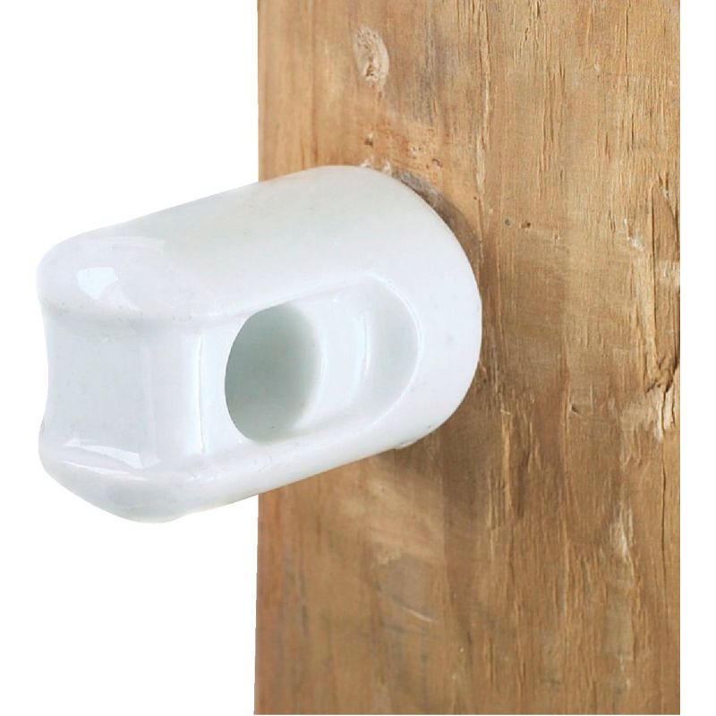 Dare Porcelain Electric Fence Insulator White, Screw-In