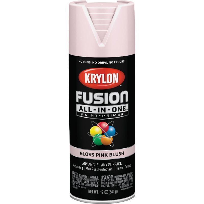 Krylon Fusion All-In-One Spray Paint &amp; Primer Pink Blush, 12 Oz.