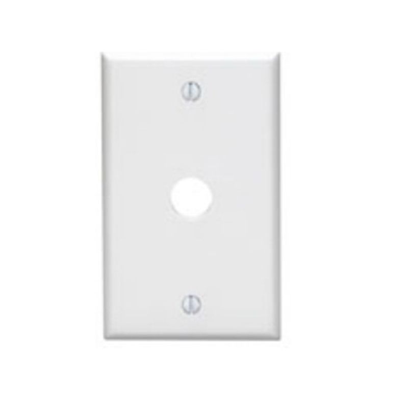 Leviton 001-88017-000 Wallplate, 4-1/2 in L, 2-3/4 in W, 1 -Gang, Thermoset, White, Smooth White