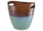 Landscapers Select PT-S039 Planter, 12 in Dia, 11-1/2 in H, Round, Resin, Teal, Teal 0.357 Cu-ft, Teal (Pack of 6)