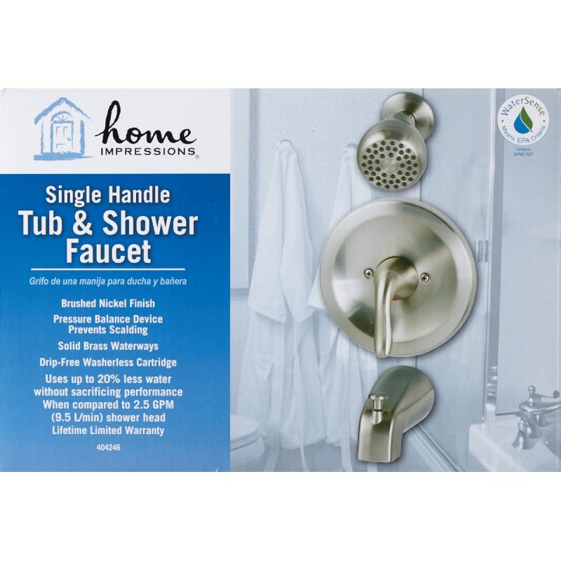 Home Impressions Single Metal Handle Tub/Shower Faucet