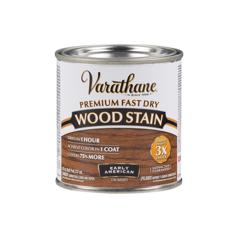 Varathane 262024 Wood Stain, Early American, Liquid, 0.5 pt, Can Early American