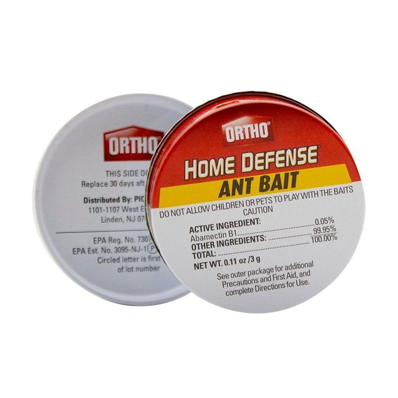 Ortho Home Defense OHD-MAT10 Ant Bait Station, 4.32 in L, 2.2 in W, 3.82 in H, 1.06 oz Bait, Metal, Red/White Red/White
