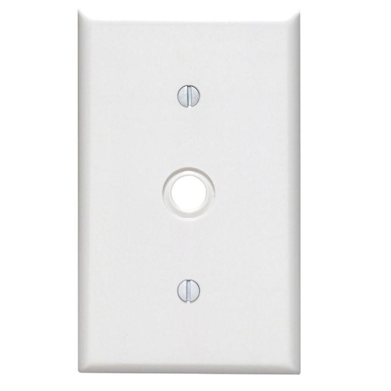 Leviton Telephone/Cable Wall Plate With Knockout White