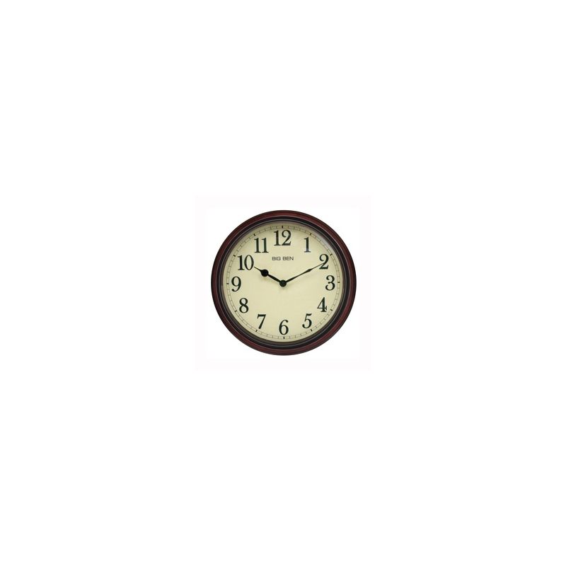 Westclox Classic Series 73004P Clock, Round, Woodgrain Frame, Plastic Clock Face, Analog