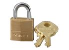 Master Lock 120D Padlock, Keyed Different Key, 5/32 in Dia Shackle, Steel Shackle, Solid Brass Body, 3/4 in W Body
