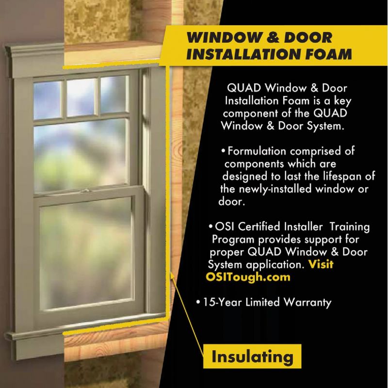 OSI QUAD Dual Window &amp; Door Foam Sealant Tan, 16 Oz.
