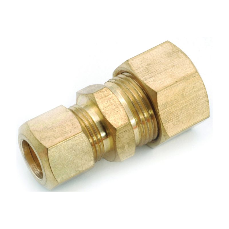 Anderson Metals 750082-0806 Tube Reducing Union, 1/2 x 3/8 in, Compression, Brass (Pack of 5)